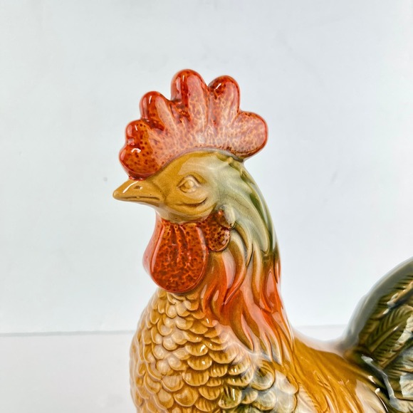 Ceramic Rooster Figurine 12 Inch High Glazed - Picture 5 of 9